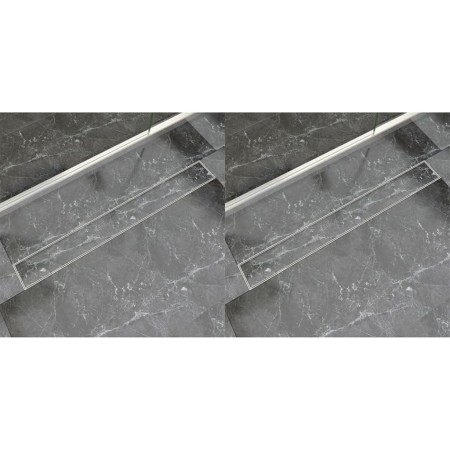 Desagüe lineal de ducha 2 piezas 930x140 mm acero inoxidable de vidaXL, Desagües - Ref: Foro24-275951, Precio: 122,72 €, Desc...