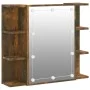 Mueble con espejo y luces LED roble ahumado 70x16,5x60 cm de vidaXL, Tocadores de baño - Ref: Foro24-820451, Precio: 100,14 €...