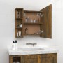 Mueble con espejo y luces LED roble ahumado 70x16,5x60 cm de vidaXL, Tocadores de baño - Ref: Foro24-820451, Precio: 101,99 €...