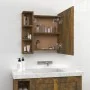 Mueble con espejo y luces LED roble ahumado 70x16,5x60 cm de vidaXL, Tocadores de baño - Ref: Foro24-820451, Precio: 100,14 €...