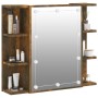 Mueble con espejo y luces LED roble ahumado 70x16,5x60 cm de vidaXL, Tocadores de baño - Ref: Foro24-820451, Precio: 101,99 €...