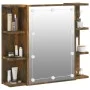 Mueble con espejo y luces LED roble ahumado 70x16,5x60 cm de vidaXL, Tocadores de baño - Ref: Foro24-820451, Precio: 100,14 €...