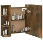 Mueble con espejo y luces LED roble ahumado 70x16,5x60 cm de vidaXL, Tocadores de baño - Ref: Foro24-820451, Precio: 100,14 €...
