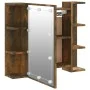 Mueble con espejo y luces LED roble ahumado 70x16,5x60 cm de vidaXL, Tocadores de baño - Ref: Foro24-820451, Precio: 100,14 €...