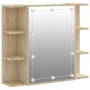 Mueble con espejo y luces LED roble Sonoma 70x16,5x60 cm de vidaXL, Tocadores de baño - Ref: Foro24-808876, Precio: 73,18 €, ...