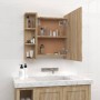 Mueble con espejo y luces LED roble Sonoma 70x16,5x60 cm de vidaXL, Tocadores de baño - Ref: Foro24-808876, Precio: 73,18 €, ...