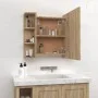 Mueble con espejo y luces LED roble Sonoma 70x16,5x60 cm de vidaXL, Tocadores de baño - Ref: Foro24-808876, Precio: 70,48 €, ...