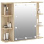 Mueble con espejo y luces LED roble Sonoma 70x16,5x60 cm de vidaXL, Tocadores de baño - Ref: Foro24-808876, Precio: 73,18 €, ...