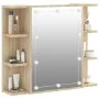 Mueble con espejo y luces LED roble Sonoma 70x16,5x60 cm de vidaXL, Tocadores de baño - Ref: Foro24-808876, Precio: 70,48 €, ...