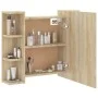 Mueble con espejo y luces LED roble Sonoma 70x16,5x60 cm de vidaXL, Tocadores de baño - Ref: Foro24-808876, Precio: 70,48 €, ...