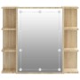Mueble con espejo y luces LED roble Sonoma 70x16,5x60 cm de vidaXL, Tocadores de baño - Ref: Foro24-808876, Precio: 73,18 €, ...