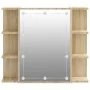 Mueble con espejo y luces LED roble Sonoma 70x16,5x60 cm de vidaXL, Tocadores de baño - Ref: Foro24-808876, Precio: 70,48 €, ...