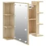 Mueble con espejo y luces LED roble Sonoma 70x16,5x60 cm de vidaXL, Tocadores de baño - Ref: Foro24-808876, Precio: 70,48 €, ...