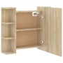 Mueble con espejo y luces LED roble Sonoma 70x16,5x60 cm de vidaXL, Tocadores de baño - Ref: Foro24-808876, Precio: 73,18 €, ...