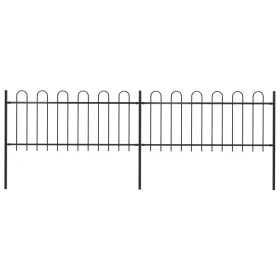 Garden fence with black steel hoop tips 3.4x0.8 m by vidaXL, fence panels - Ref: Foro24-277648, Price: 142,28 €, Discount: %