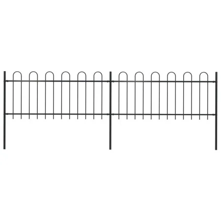 Gartenzaun mit schwarzen Stahlringspitzen 3,4 x 0,8 m von vidaXL, Zaunpaneele - Ref: Foro24-277648, Preis: 142,28 €, Rabatt: %
