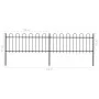 Gartenzaun mit schwarzen Stahlringspitzen 3,4 x 0,8 m von vidaXL, Zaunpaneele - Ref: Foro24-277648, Preis: 142,28 €, Rabatt: %