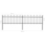Valla de jardín con puntas de aro acero negro 3,4x0,8 m de vidaXL, Paneles de vallas - Ref: Foro24-277648, Precio: 140,03 €, ...