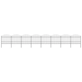 Gartenzaun mit Speerspitze aus schwarzem Stahl (1,5–1,75) x 13,6 m von vidaXL, Zaunpaneele - Ref: Foro24-277746, Preis: 645,7...