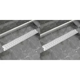 Linear shower drain 2 pieces 830x140 mm stainless steel by vidaXL, Drains - Ref: Foro24-275956, Price: 94,62 €, Discount: %