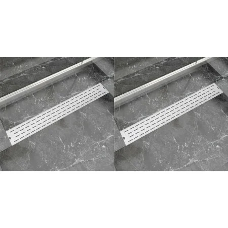 Desagüe lineal de ducha 2 piezas 830x140 mm acero inoxidable de vidaXL, Desagües - Ref: Foro24-275956, Precio: 94,62 €, Descu...