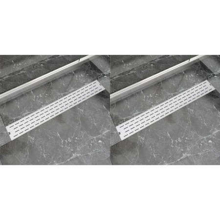 Desagüe lineal de ducha 2 piezas 830x140 mm acero inoxidable de vidaXL, Desagües - Ref: Foro24-275956, Precio: 96,05 €, Descu...