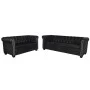 Sofás Chesterfield de 2 y 3 plazas cuero sintético negro de vidaXL, Sofás - Ref: Foro24-272249, Precio: 931,70 €, Descuento: %