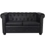 Sofás Chesterfield de 2 y 3 plazas cuero sintético negro de vidaXL, Sofás - Ref: Foro24-272249, Precio: 931,70 €, Descuento: %