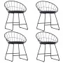 Sillas de comedor asientos de cuero sintético 4 uds acero negro de vidaXL, Sillas de comedor - Ref: Foro24-276235, Precio: 19...