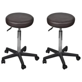 Taburetes de oficina 2 uds cuero sintético marrón de vidaXL, Sillas de oficina - Ref: Foro24-277178, Precio: 91,61 €, Descuen...