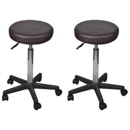 Taburetes de oficina 2 uds cuero sintético marrón de vidaXL, Sillas de oficina - Ref: Foro24-277178, Precio: 92,75 €, Descuen...