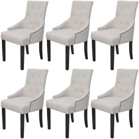 Sillas de comedor 6 unidades tela gris crema de vidaXL, Sillas de comedor - Ref: Foro24-272507, Precio: 1,00 €, Descuento: %