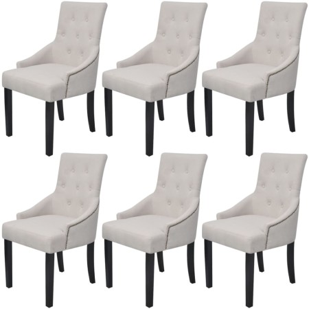 Sillas de comedor 6 unidades tela gris crema de vidaXL, Sillas de comedor - Ref: Foro24-272507, Precio: 1,00 €, Descuento: %