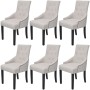 Sillas de comedor 6 unidades tela gris crema de vidaXL, Sillas de comedor - Ref: Foro24-272507, Precio: 1,00 €, Descuento: %