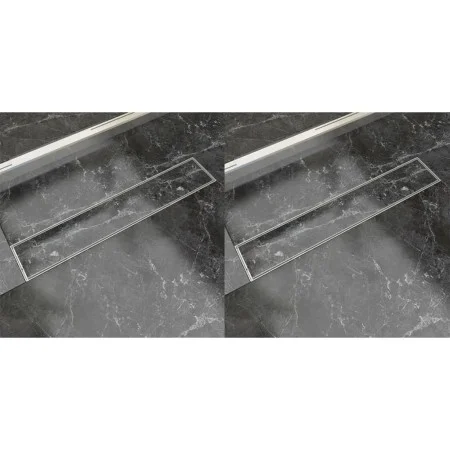 Linear shower drain 2 pcs bubble 630x140 mm stainless steel by vidaXL, Drains - Ref: Foro24-275948, Price: 102,22 €, Discount: %