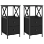 Mesitas de noche 2 uds madera de ingeniería negro 34x35,5x70 cm de vidaXL, Mesitas de noche - Ref: Foro24-825944, Precio: 104...