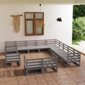 Juego de muebles de jardín 13 piezas madera maciza de pino en Conjuntos de jardín | Comprar online en Foru.es