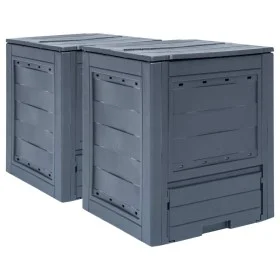 Garden composters 2 units gray 520 L 60x60x73 cm by vidaXL, Composters - Ref: Foro24-278919, Price: 173,15 €, Discount: %
