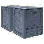 Compostadores de jardín 2 unidades gris 520 L 60x60x73 cm de vidaXL, Compostadores - Ref: Foro24-278919, Precio: 173,15 €, De...