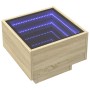 Mesa auxiliar con LED madera ingeniería roble Sonoma 40x40x30cm en Mesas de centro | Comprar online en Foru.es