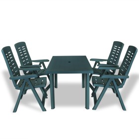 Juego de comedor de jardín 5 piezas plástico verde de vidaXL, Conjuntos de jardín - Ref: Foro24-275079, Precio: 526,17 €, Des...