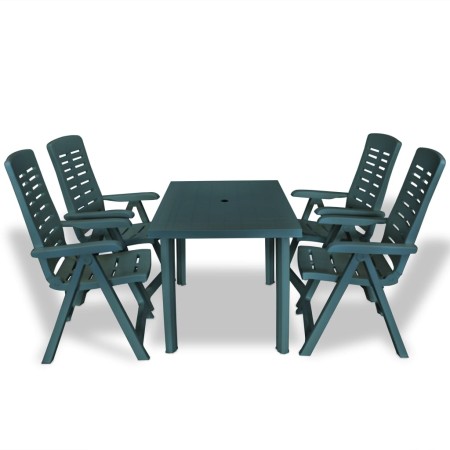 Juego de comedor de jardín 5 piezas plástico verde de vidaXL, Conjuntos de jardín - Ref: Foro24-275079, Precio: 526,17 €, Des...