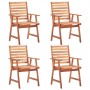 Sillas de comedor de jardín 4 unidades madera maciza de acacia de vidaXL, Sillas de jardín - Ref: Foro24-3051100, Precio: 293...
