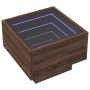 Mesa auxiliar con LED madera ingeniería marrón roble 40x40x30cm en Mesas de centro | Comprar online en Foru.es