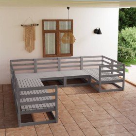 Juego de muebles de jardín 8 piezas madera maciza de pino en Conjuntos de jardín | Comprar online en Foru.es