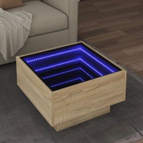 Mesa de centro y LED madera ingeniería roble Sonoma 50x50x30 cm en Mesas de centro | Comprar online en Foru.es