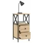 Mesita noche 2 uds madera ingeniería roble Sonoma 34x35,5x70 cm de vidaXL, Mesitas de noche - Ref: Foro24-825946, Precio: 121...