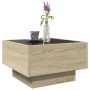 Mesa de centro y LED madera ingeniería roble Sonoma 50x50x30 cm en Mesas de centro | Comprar online en Foru.es