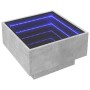 Mesa de centro y LED madera ingeniería gris hormigón 50x50x30cm en Mesas de centro | Comprar online en Foru.es