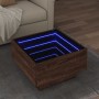 Mesa de centro y LED madera ingeniería marrón roble 50x50x30 cm en Mesas de centro | Comprar online en Foru.es